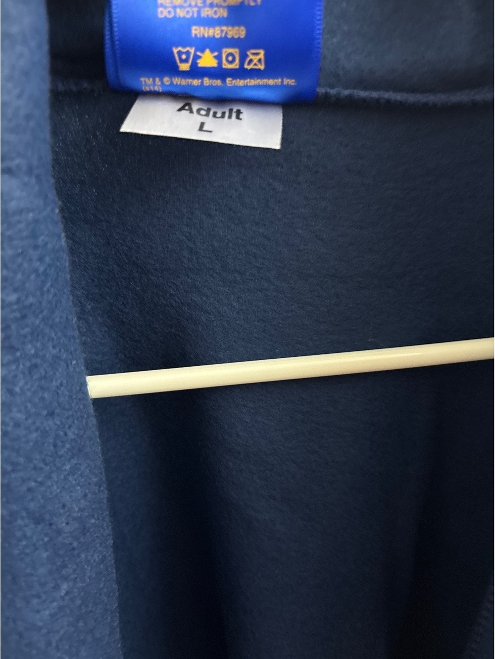 The Polar Express Adult Large Blue Fleece Robe Logo Navy Blue NWT New With Tags - Picture 4 of 8